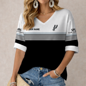 Limited Edition – Customized NBA San Antonio Spurs Women’s Heart V-Neck Long Sleeve Shirt