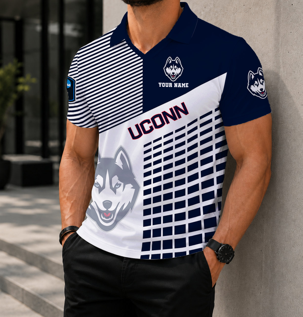 Limited Edition – Customized NCAA Uconn Huskies Polo Shirt
