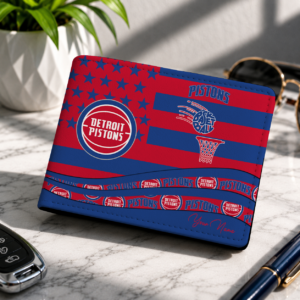 Limited Edition – Customized NBA Detroit Pistons Leather Wallet