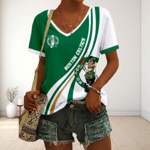 Limited Edition – Customized NBA Boston Celtics V-Neck Female Shirt