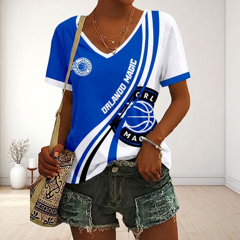 Limited Edition – Customized NBA Orlando Magic V-Neck Female Shirt