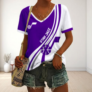 Limited Edition – Customized NBA Utah Jazz V-Neck Female Shirt