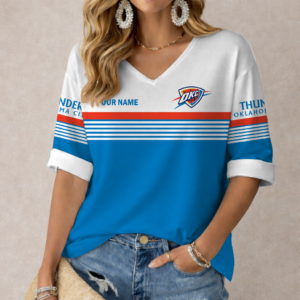 Limited Edition – Customized NBA Oklahoma City Thunder Women’s Heart V-Neck Long Sleeve Shirt