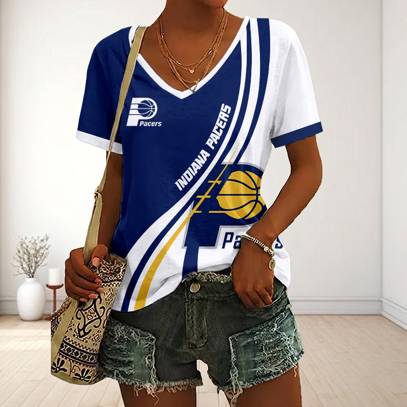 Limited Edition – Customized NBA Indiana Pacers V-Neck Female Shirt