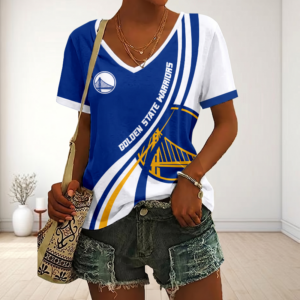 Limited Edition – Customized NBA Golden State Warriors V-Neck Female Shirt
