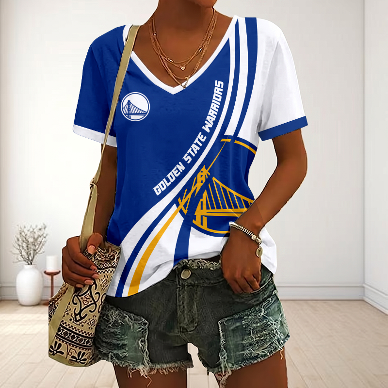 Limited Edition – Customized NBA Golden State Warriors V-Neck Female Shirt