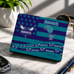 Limited Edition – Customized NBA Charlotte Hornets Leather Wallet