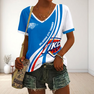 Limited Edition – Customized NBA Oklahoma City Thunder V-Neck Female Shirt