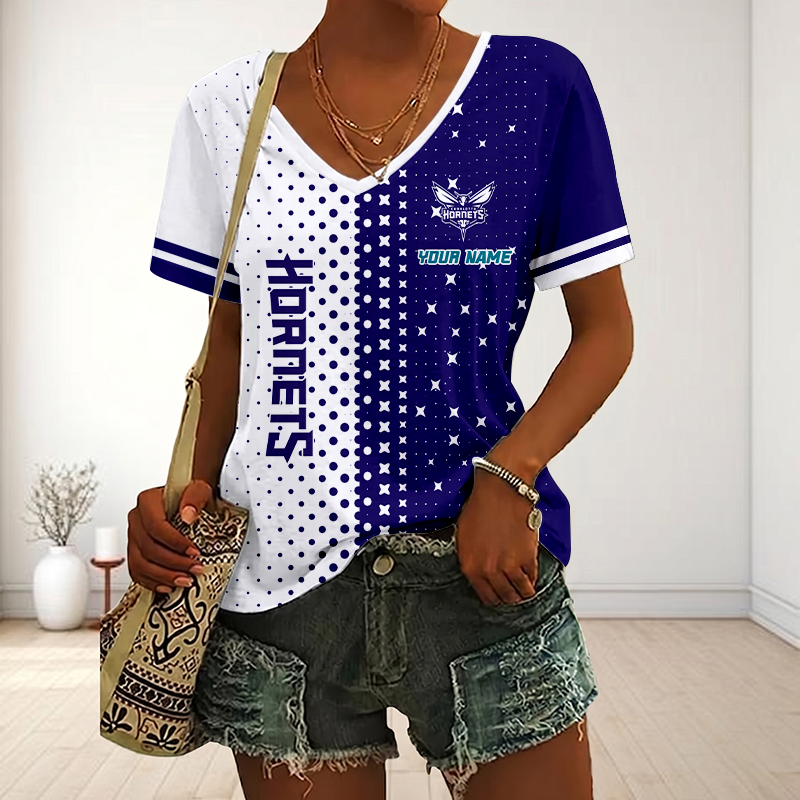 Limited Edition – Customized NBA Charlotte Hornets V-Neck Female Shirt