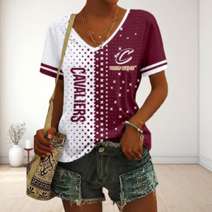 Limited Edition – Customized NBA Cleveland Cavaliers V-Neck Female Shirt