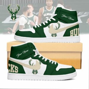 Limited Edition – Customized NBA Milwaukee Bucks Air Jordan 1 Sneakers