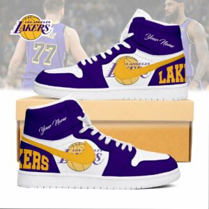 Limited Edition – Customized NBA Los Angeles Lakers Air Jordan 1 Sneakers
