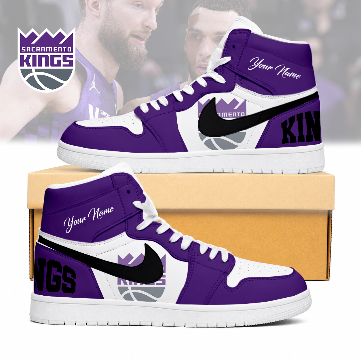 Limited Edition – Customized NBA Sacramento Kings Air Jordan 1 Sneakers