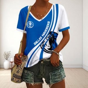 Limited Edition – Customized NBA Dallas Mavericks V-Neck Female Shirt