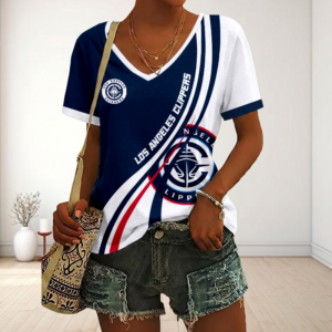 Limited Edition – Customized NBA Los Angeles Clippers V-Neck Female Shirt