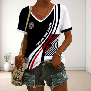 Limited Edition – Customized NBA Portland Trail Blazers V-Neck Female Shirt