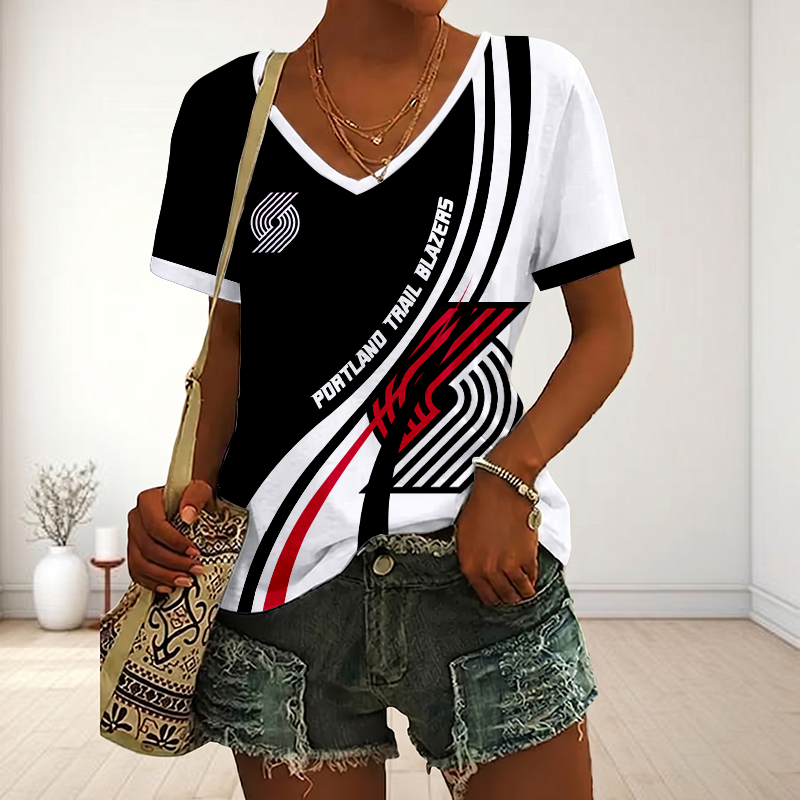 Limited Edition – Customized NBA Portland Trail Blazers V-Neck Female Shirt