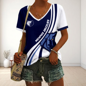 Limited Edition – Customized NBA Memphis Grizzlies V-Neck Female Shirt