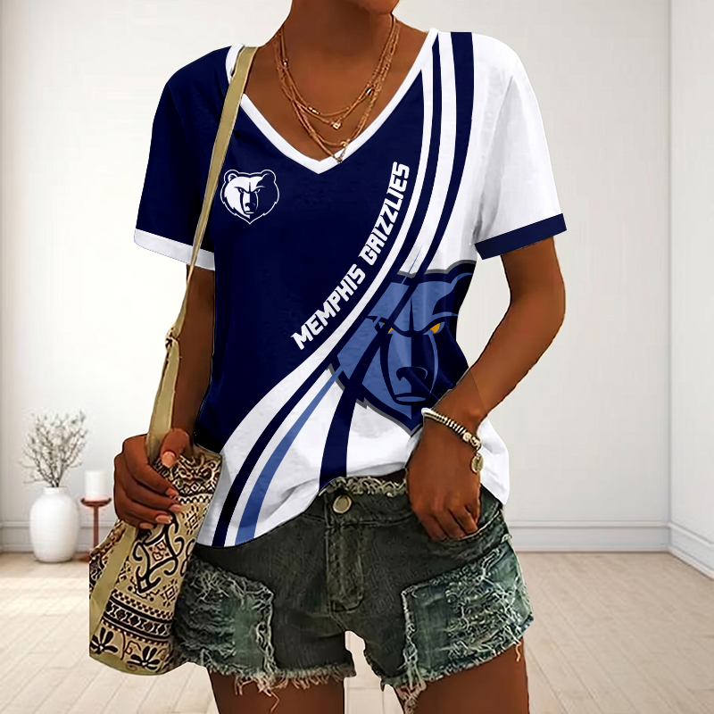 Limited Edition – Customized NBA Memphis Grizzlies V-Neck Female Shirt