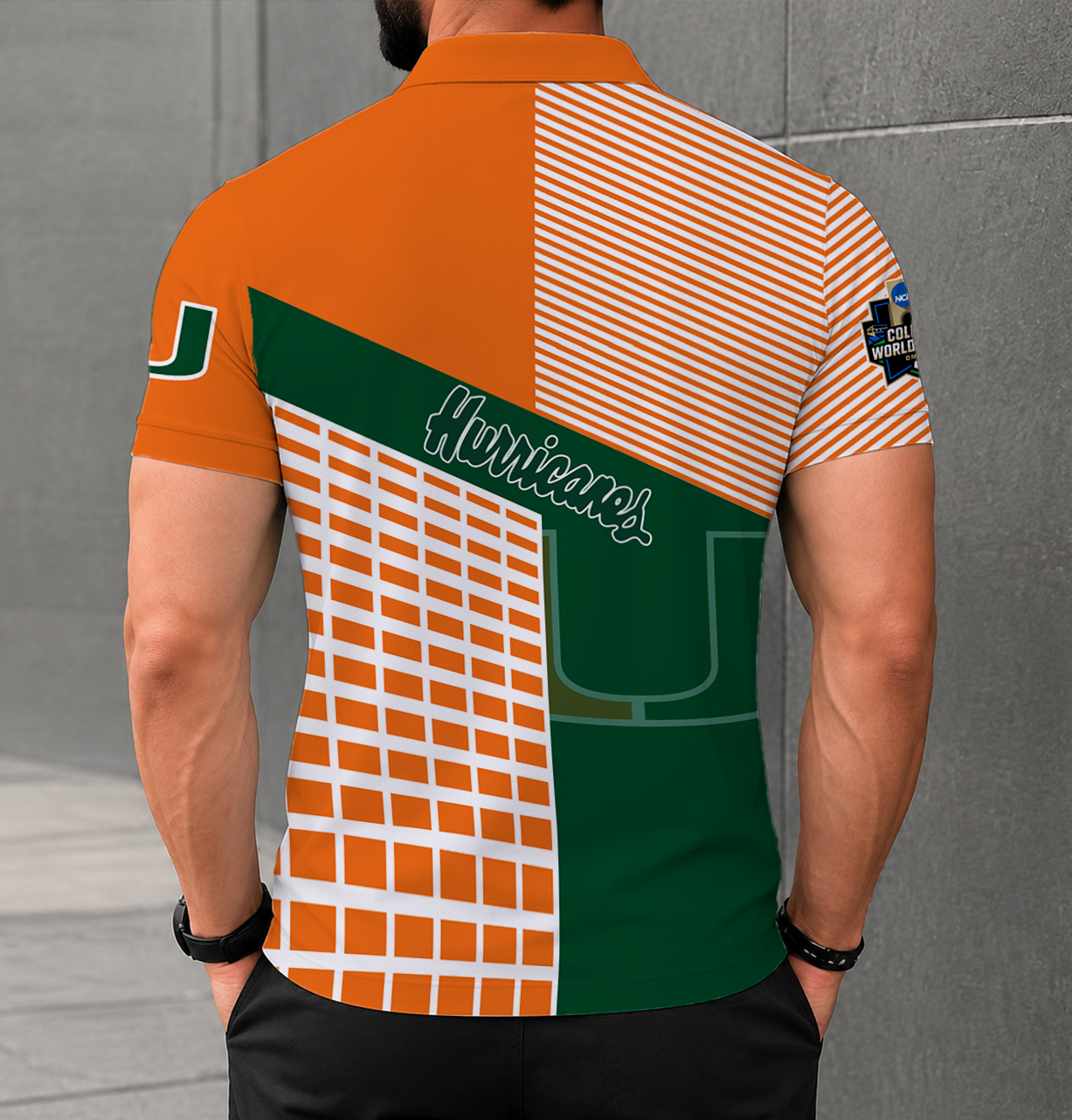 Limited Edition – Customized NCAA Miamiami Hurricanes Polo Shirt - Image 2