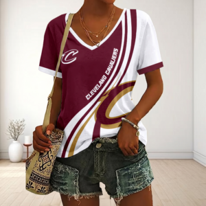 Limited Edition – Customized NBA Cleveland Cavaliers V-Neck Female Shirt