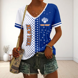 Limited Edition – Customized NBA New York Knicks V-Neck Female Shirt