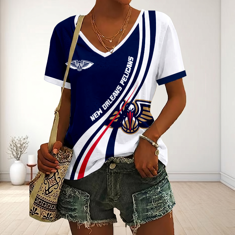 Limited Edition – Customized NBA New Orleans Pelicans V-Neck Female Shirt