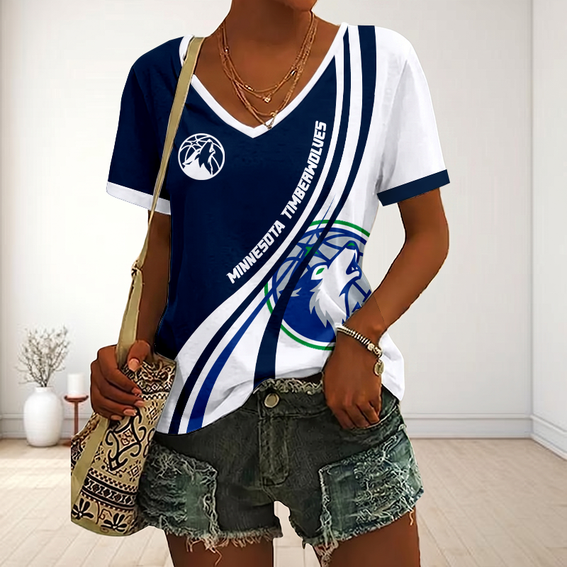 Limited Edition – Customized NBA Minnesota Timberwolves V-Neck Female Shirt