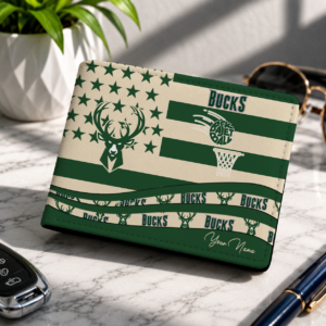 Limited Edition – Customized NBA Milwaukee Bucks Leather Wallet