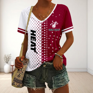Limited Edition – Customized NBA MiaMiami Heat V-Neck Female Shirt