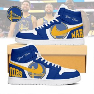 Limited Edition – Customized NBA Golden State Warriors Air Jordan 1 Sneakers