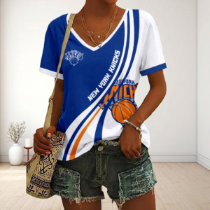 Limited Edition – Customized NBA New York Knicks V-Neck Female Shirt