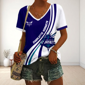 Limited Edition – Customized NBA Charlotte Hornets V-Neck Female Shirt