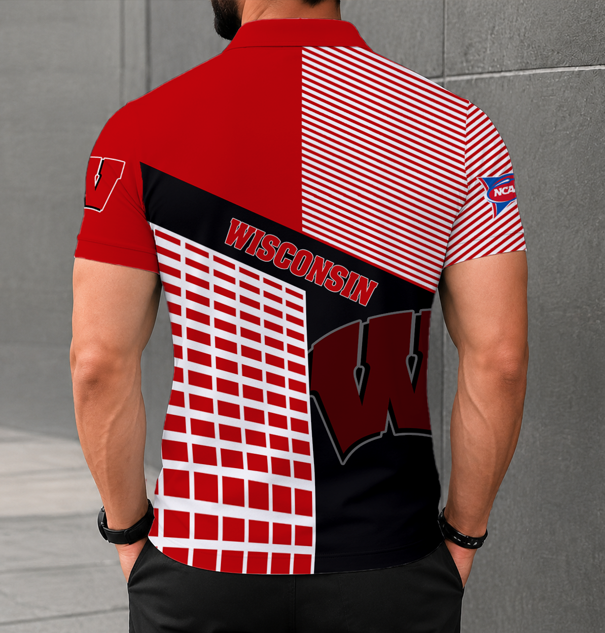 Limited Edition – Customized NCAA Wisconsin Badgers Polo Shirt - Image 2