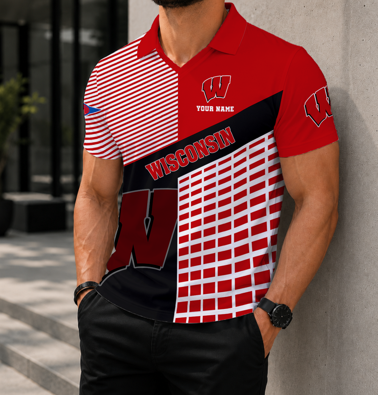 Limited Edition – Customized NCAA Wisconsin Badgers Polo Shirt