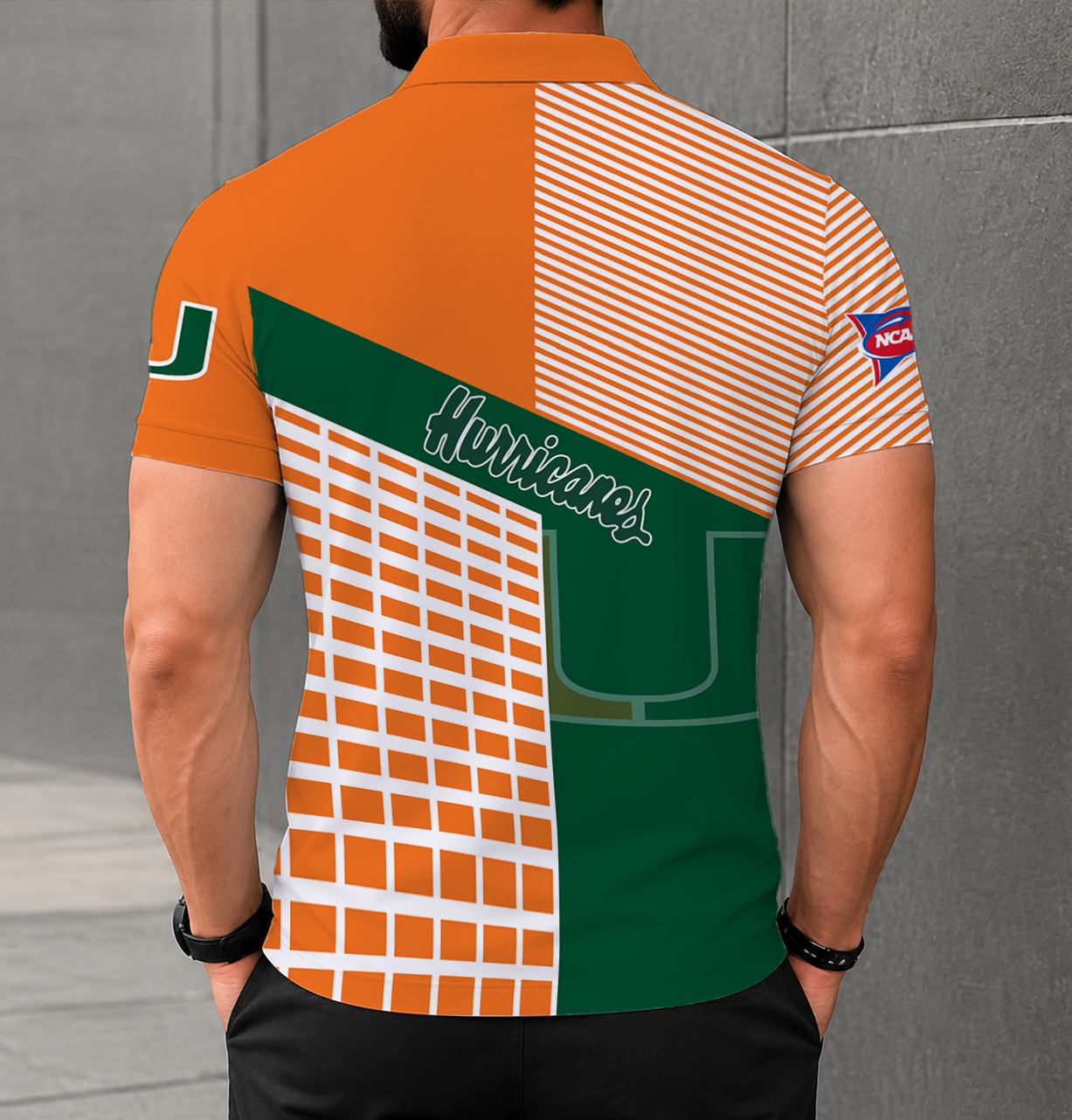 Limited Edition – Customized NCAA Miamiami Hurricanes Polo Shirt - Image 2