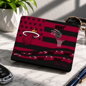 Limited Edition – Customized NBA MiaMiami Heat Leather Wallet