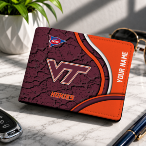 Limited Edition – Customized NCAA Virginia Tech Hokies Leather Wallet