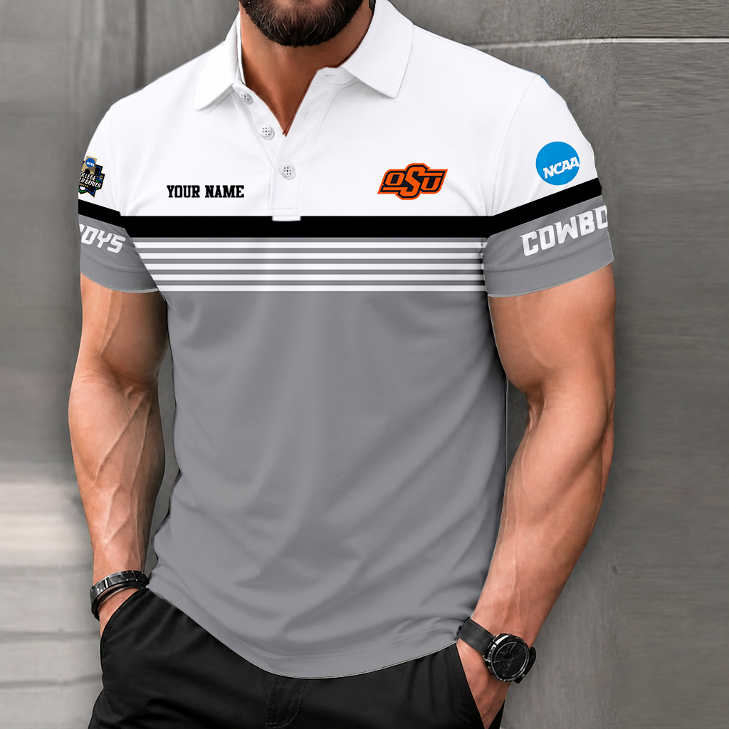 Limited Edition – Customized NCAA Oklahoma State Cowboys Polo Shirt - Image 3