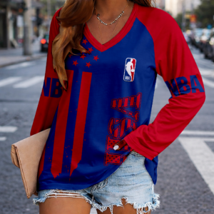 Limited Edition – Customized NBA National Basketball Association Women’s V-Neck Long Sleeved Shirt