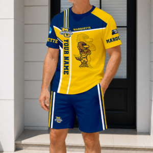 Limited Edition – Customized NCAA Marquette Golden Eagles T-Shirt & Short Pants Set