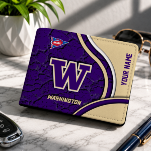 Limited Edition – Customized NCAA Washington Huskies Leather Wallet