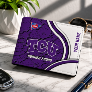 Limited Edition – Customized NCAA Tcu Horned Frogs Leather Wallet