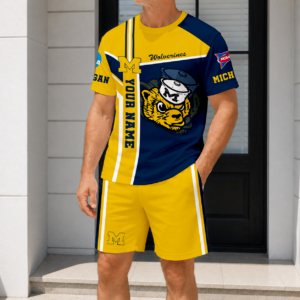 Limited Edition – Customized NCAA Michigan Wolverines T-Shirt & Short Pants Set