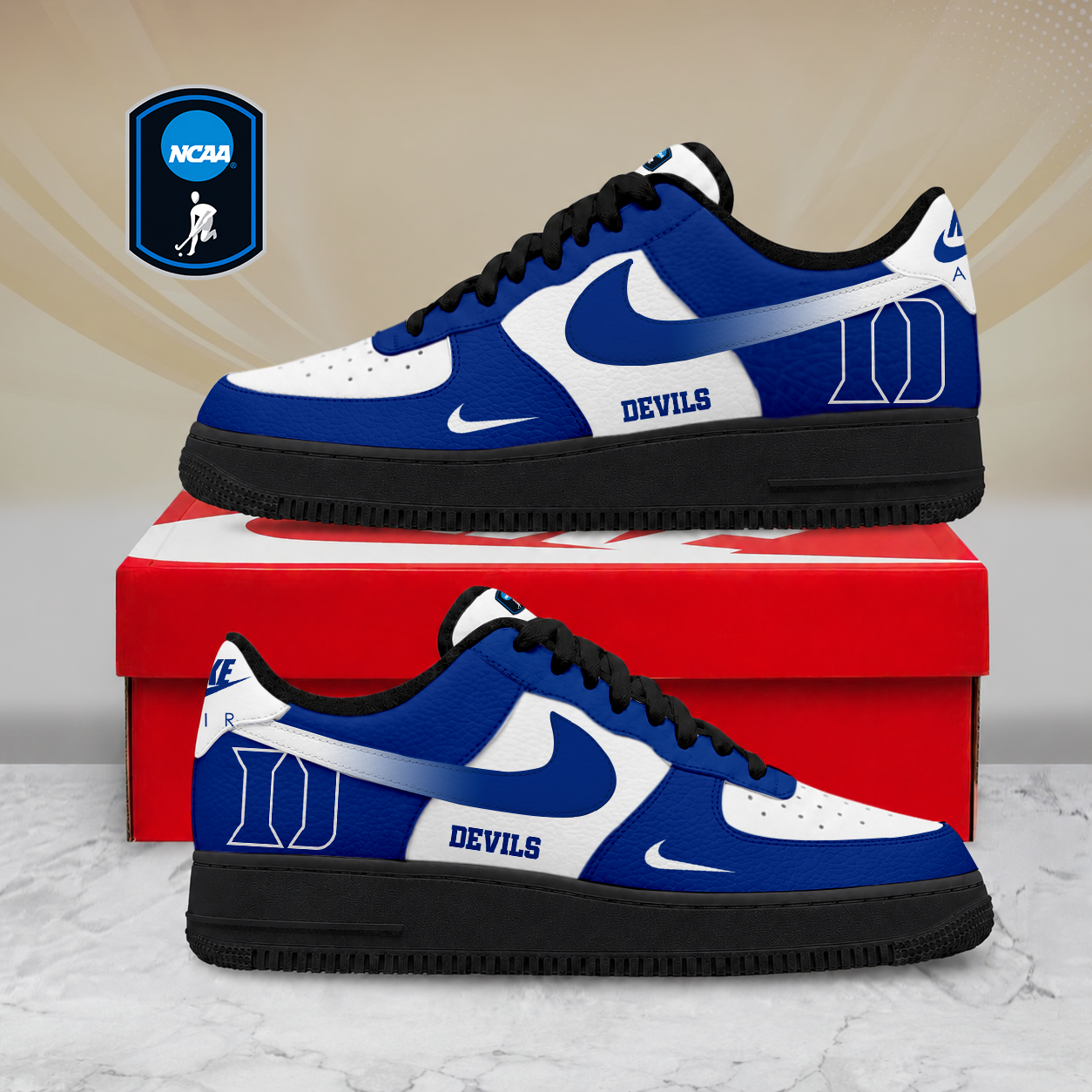 Limited Edition – Customized NCAA Duke Blue Devils Air Force 1 Shoes