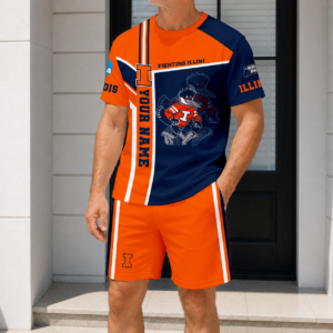 Limited Edition – Customized NCAA Illinois Fighting Illini T-Shirt & Short Pants Set