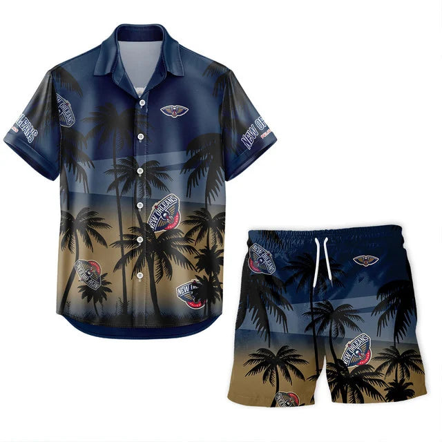 Limited Edition – Customized NBA New Orleans Pelicans Unisex Hawaiian Shirt & Shorts Set - Image 2