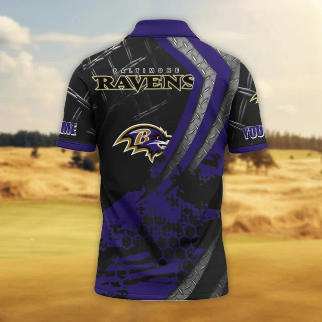 Limited Edition – Customized NFL Baltimore Ravens Polo Shirt - Image 3
