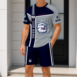 Limited Edition – Customized NCAA Uconn Huskies T-Shirt & Short Pants Set