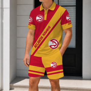 Limited Edition – Customized NBA Atlanta Hawks Polo Shirt & Short Pants Set
